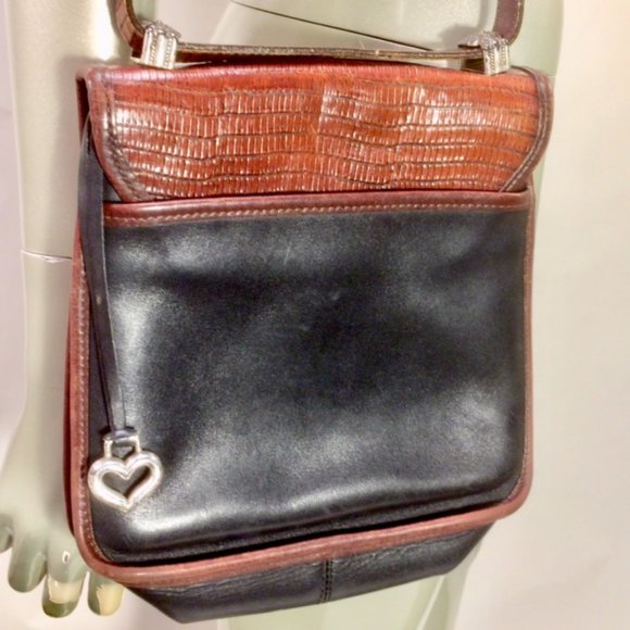 Brighton Mock Crock Flap Saddle Shoulder Bag - Picture 5 of 7